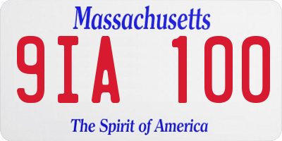 MA license plate 9IA100