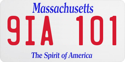 MA license plate 9IA101
