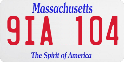 MA license plate 9IA104
