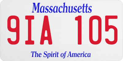 MA license plate 9IA105