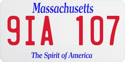 MA license plate 9IA107