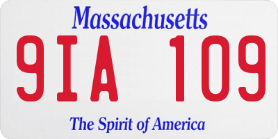 MA license plate 9IA109
