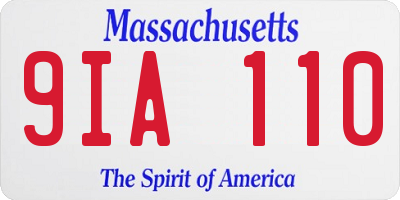 MA license plate 9IA110
