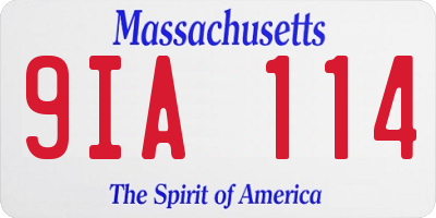 MA license plate 9IA114