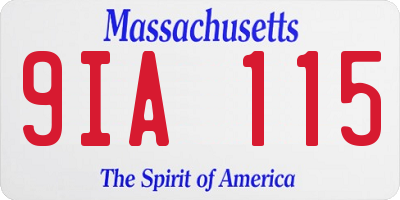 MA license plate 9IA115