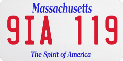 MA license plate 9IA119