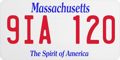 MA license plate 9IA120