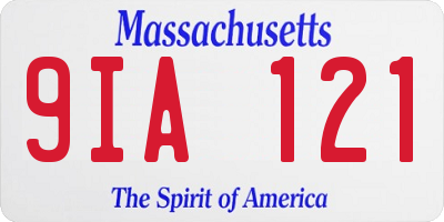MA license plate 9IA121