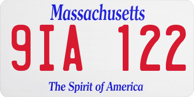 MA license plate 9IA122