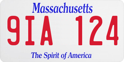 MA license plate 9IA124