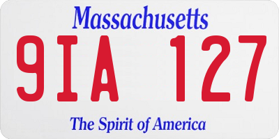 MA license plate 9IA127
