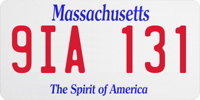 MA license plate 9IA131