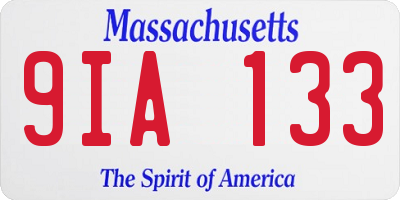 MA license plate 9IA133