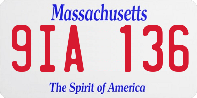 MA license plate 9IA136