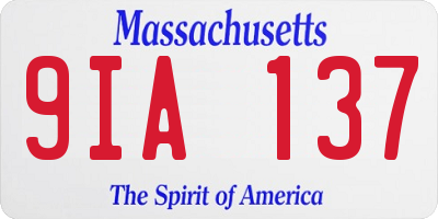 MA license plate 9IA137