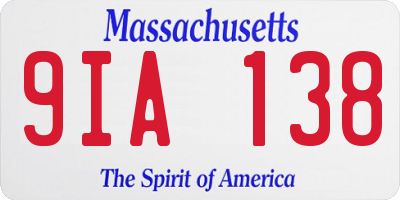 MA license plate 9IA138