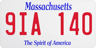 MA license plate 9IA140