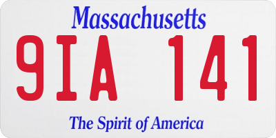 MA license plate 9IA141