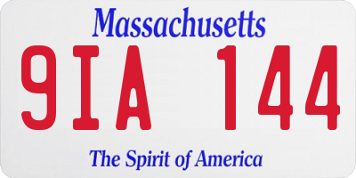 MA license plate 9IA144