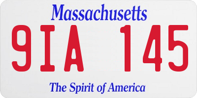 MA license plate 9IA145
