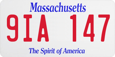 MA license plate 9IA147