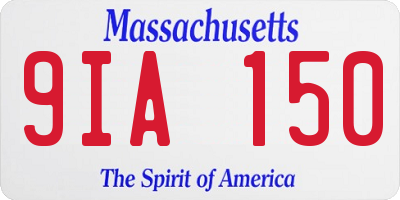 MA license plate 9IA150
