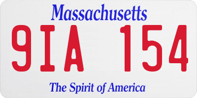 MA license plate 9IA154