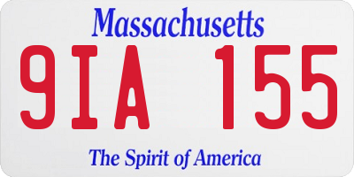 MA license plate 9IA155
