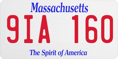 MA license plate 9IA160