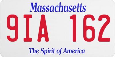MA license plate 9IA162