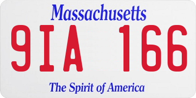 MA license plate 9IA166
