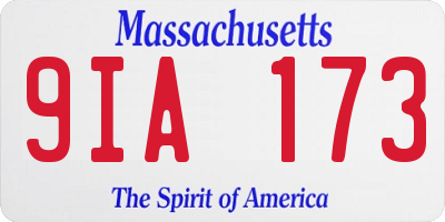 MA license plate 9IA173