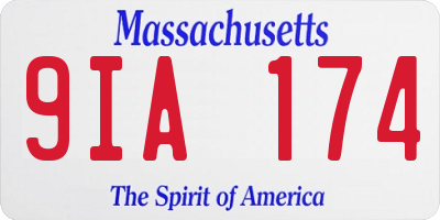 MA license plate 9IA174