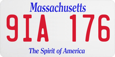 MA license plate 9IA176