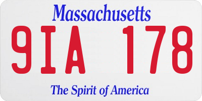 MA license plate 9IA178