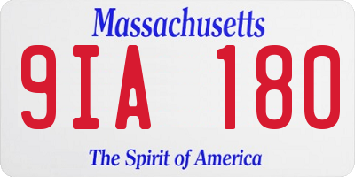 MA license plate 9IA180