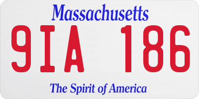 MA license plate 9IA186