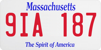 MA license plate 9IA187