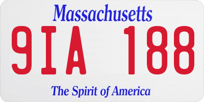 MA license plate 9IA188