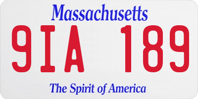 MA license plate 9IA189