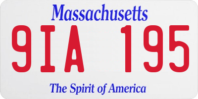 MA license plate 9IA195