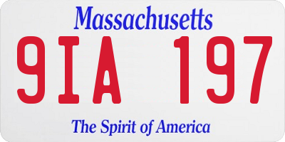 MA license plate 9IA197