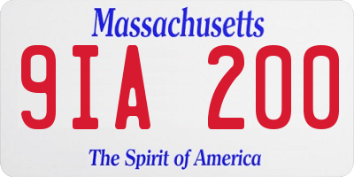 MA license plate 9IA200