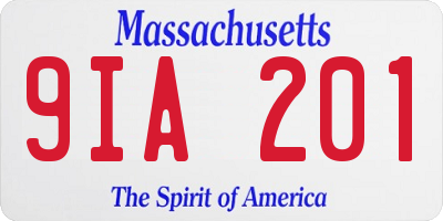 MA license plate 9IA201