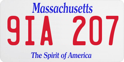 MA license plate 9IA207