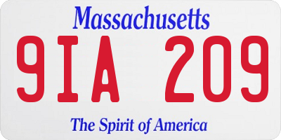MA license plate 9IA209