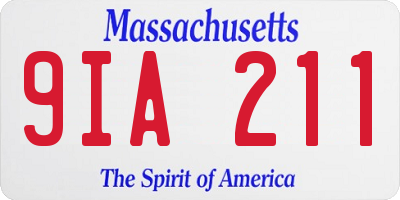 MA license plate 9IA211