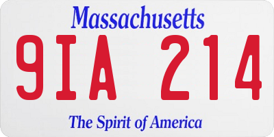 MA license plate 9IA214