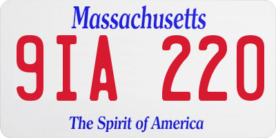 MA license plate 9IA220
