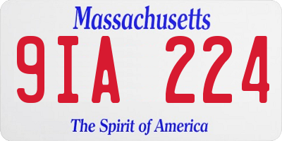 MA license plate 9IA224